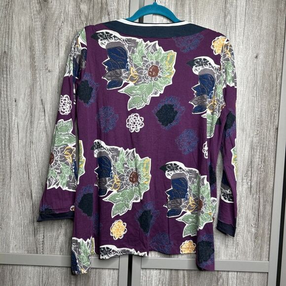 Little Journey Chicago Top Artsy Purple Floral Print Size S - Picture 8 of 8